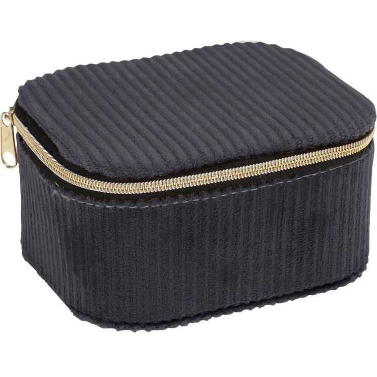 Home Styling Collection, pudełko na biżuterię, sztruks, 11.5-9.5-6 cm