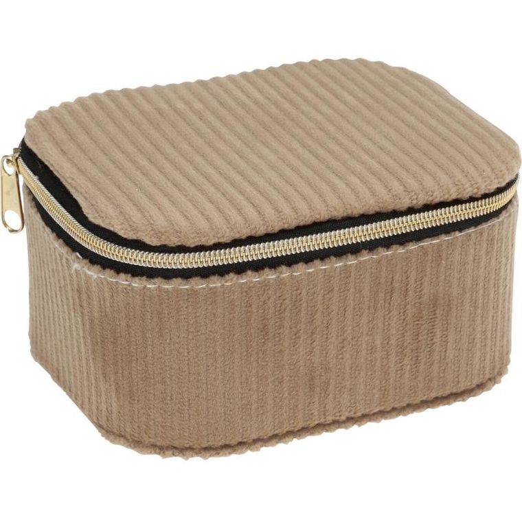 Home Styling Collection, pudełko na biżuterię, sztruks, 11.5-9.5-6 cm