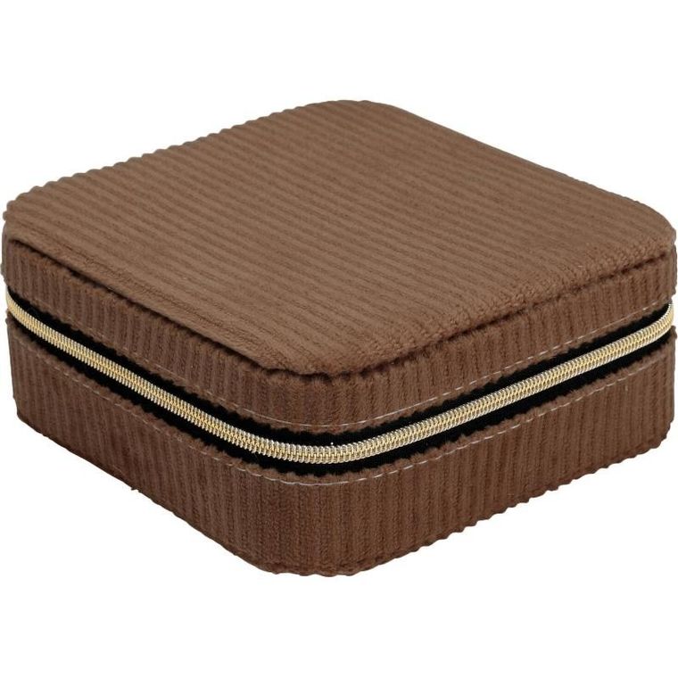 Home Styling Collection, pudełko na biżuterię, sztruks, 12-12-5 cm