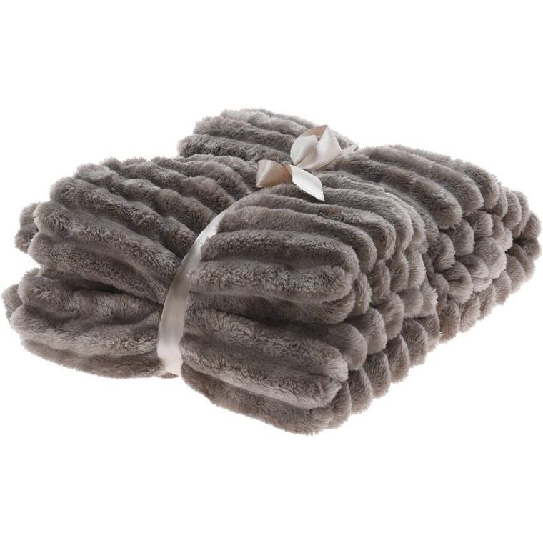 Home Styling Collection, Rib, koc z flaneli żakardowej, 130-150 cm