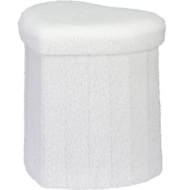 Home Styling Collection, Serce Alloy, pufa, tapicerka baranek, 34-28-35 cm