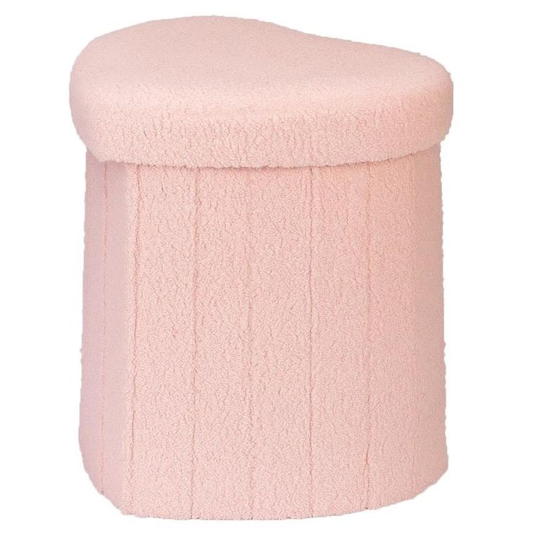 Home Styling Collection, Serce Alloy, pufa, tapicerka baranek, 34-28-35 cm