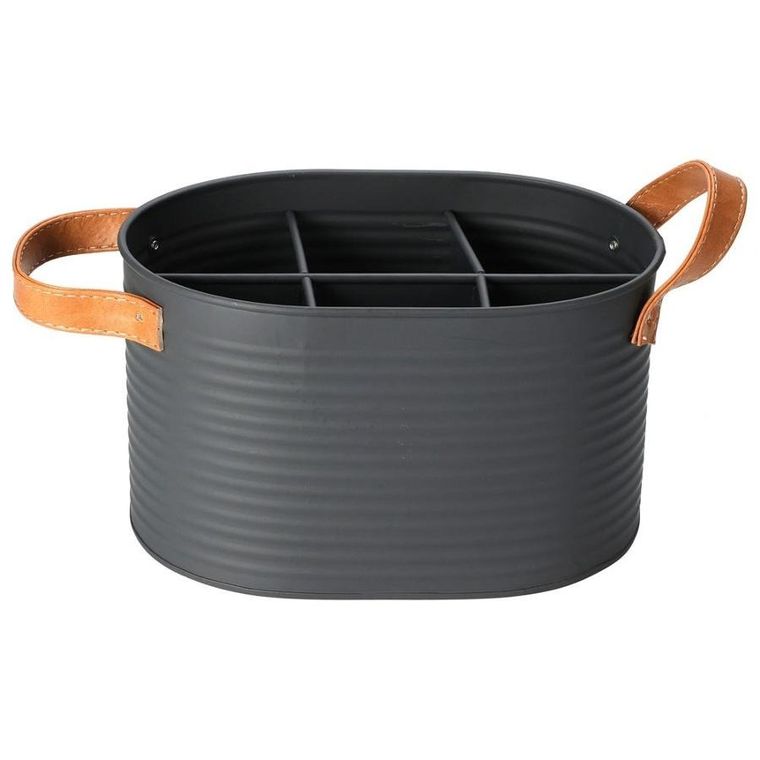 Home Styling Collection, skrzynka na butelki, metalowa, szara