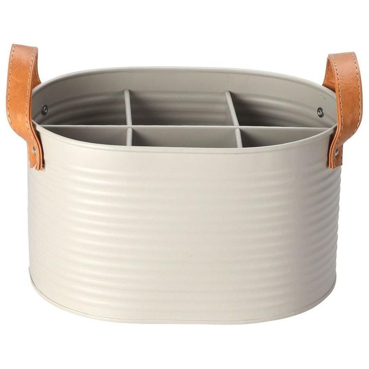 Home Styling Collection, skrzynka na butelki, metalowa, szara