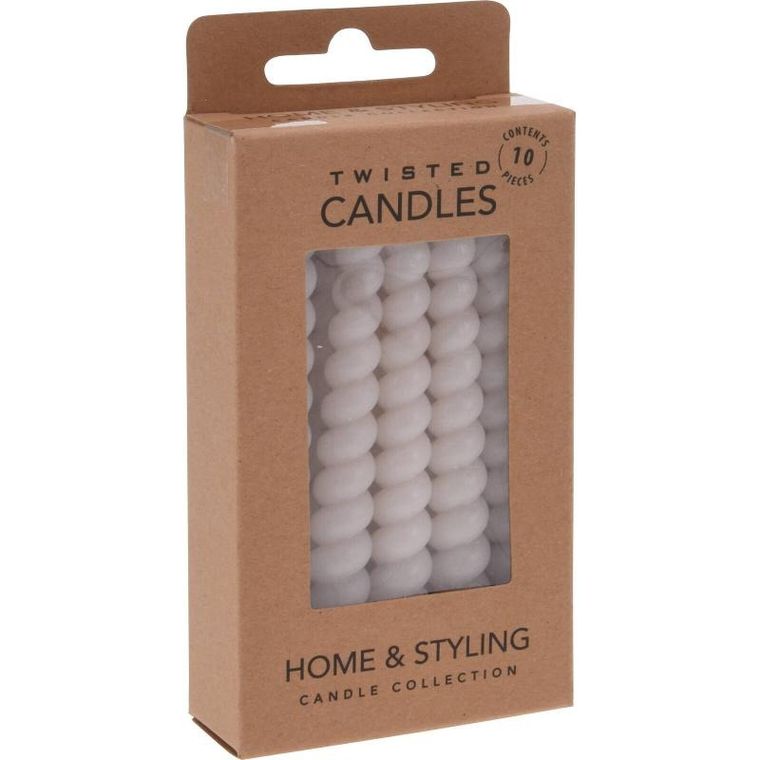 Home Styling Collection, spiralne świece stołowe z parafiny, 10 cm