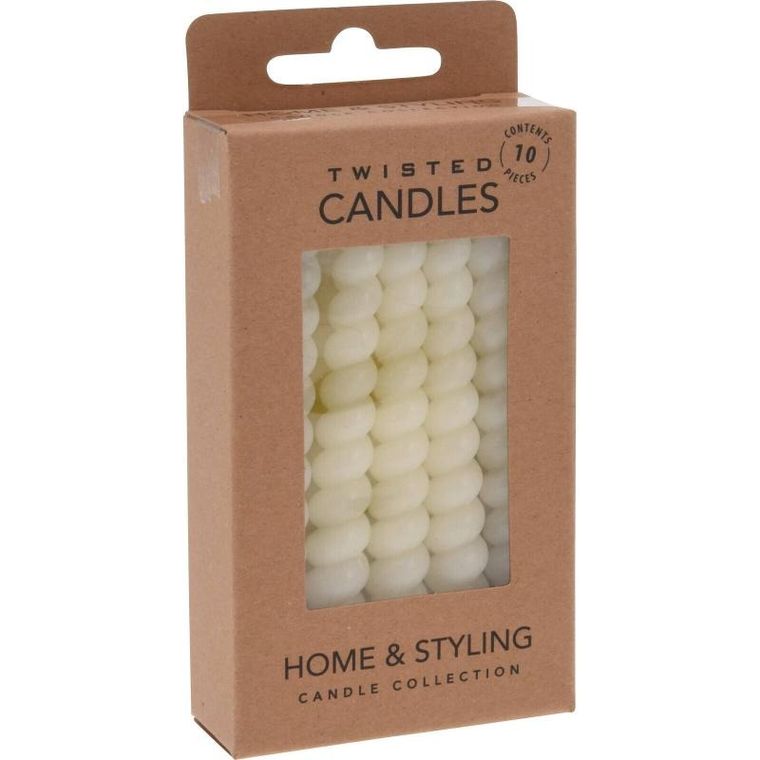 Home Styling Collection, spiralne świece stołowe z parafiny, 10 cm