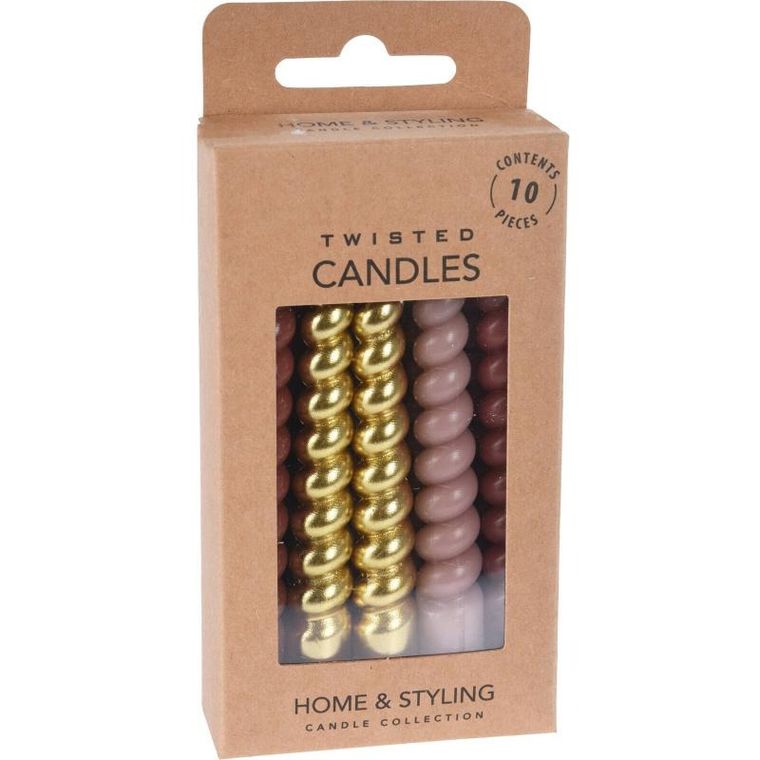 Home Styling Collection, spiralne świece stołowe z parafiny, 10 cm