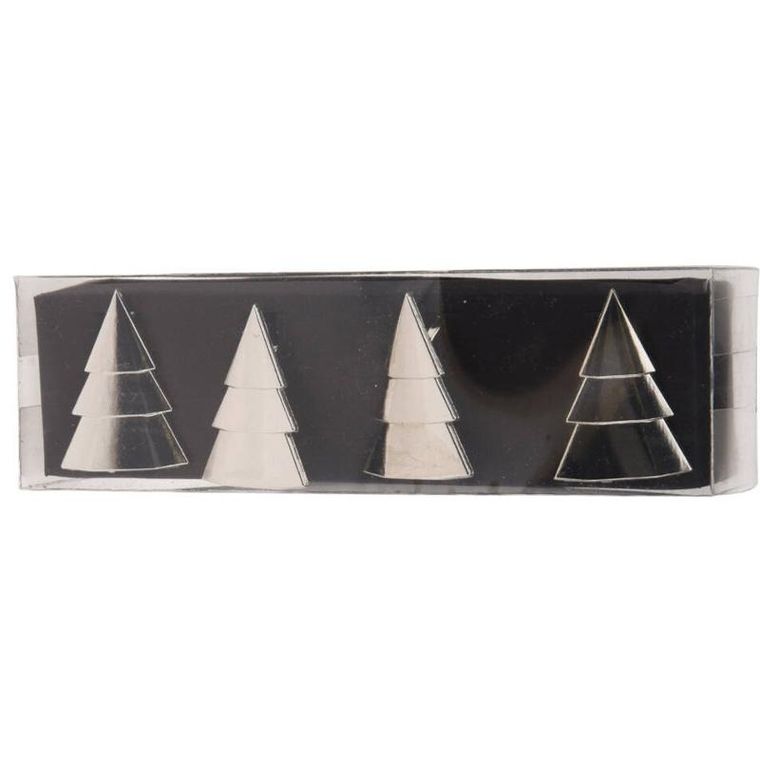 Home Styling Collection, srebrne obrączki na serwetki ze świątecznym motywem, 4 szt.