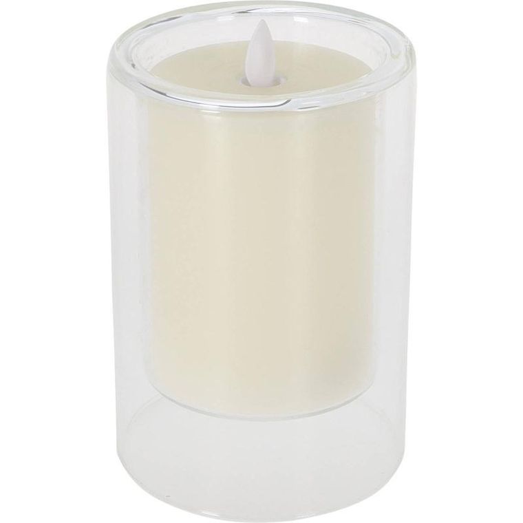 Home Styling Collection, świeca led w szkle, biała