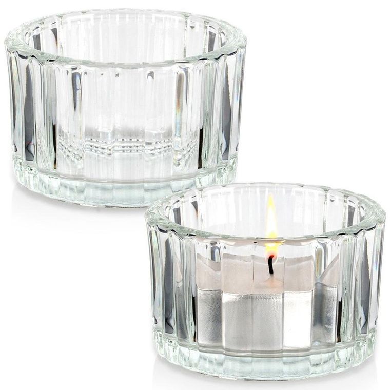 Home Styling Collection, świecznik szklany, na tealight, 5,7 cm, 2 szt.