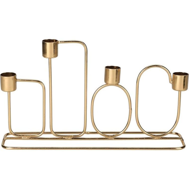 Home Styling Collection, świecznik w geometryczne wzory, 27-16 cm