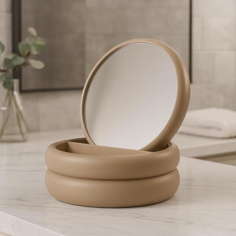 Home Styling Collection, szkatułka na biżuterię z lusterkiem, 17,5-17,5-9 cm