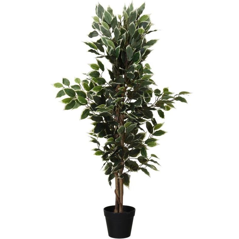 Home Styling Collection, sztuczne drzewko fikus w czarnej doniczce, 115 cm