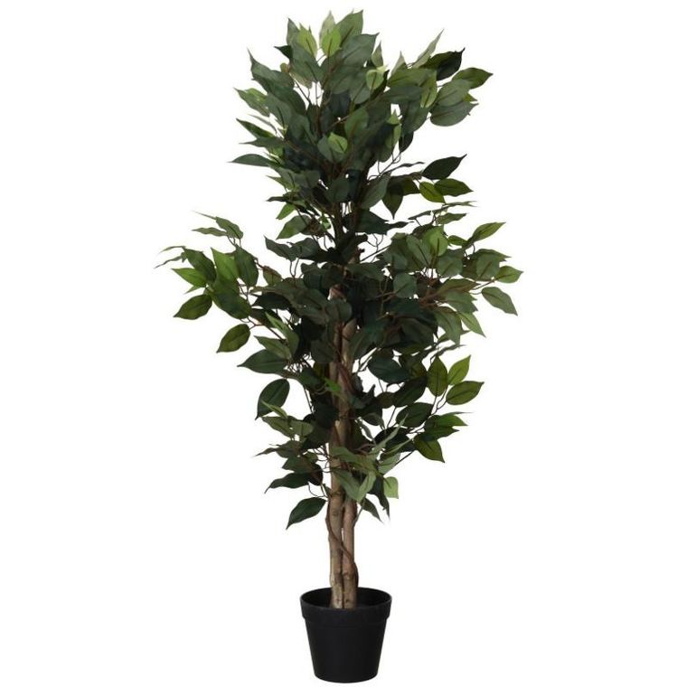 Home Styling Collection, sztuczne drzewko fikus w czarnej doniczce, 115 cm