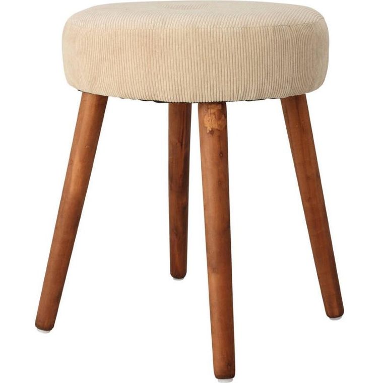 Home Styling Collection, taboret z miękkim siedziskiem ze sztruksu, średnica 35-45 cm