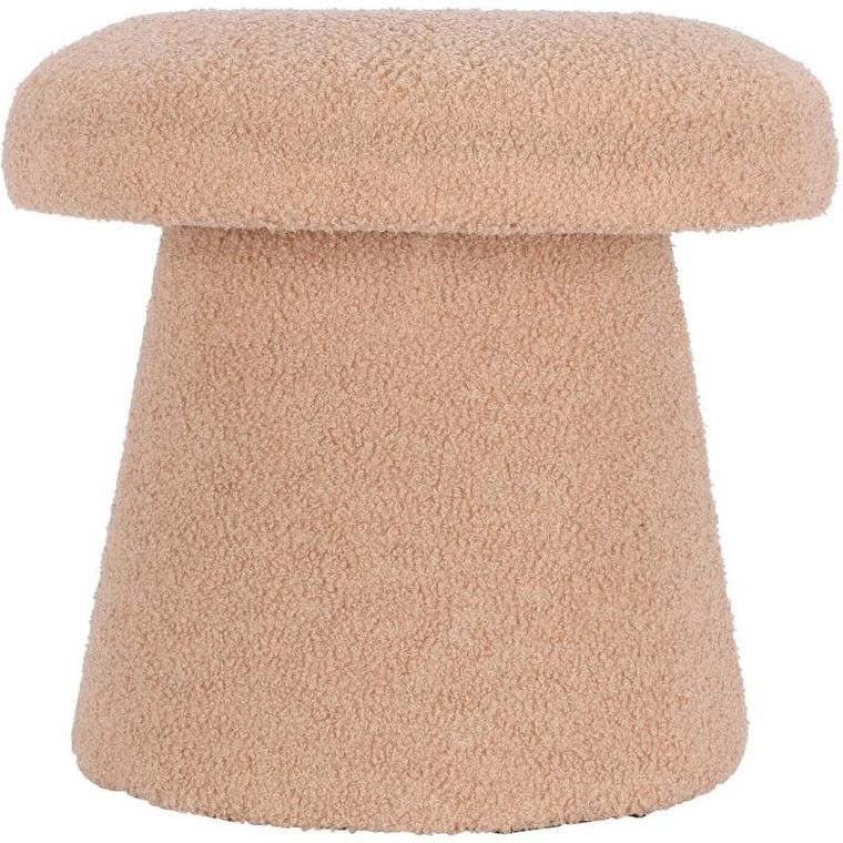 Home Styling Collection, Teddy, pufa okrągła tapicerowana, grzybek, boucle, 43-38 cm