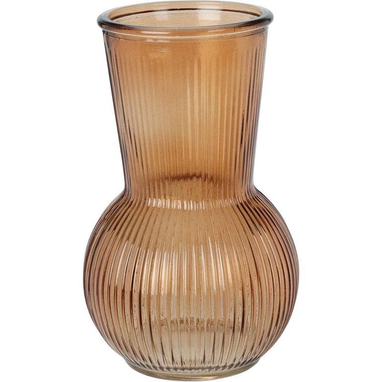 Home Styling, Collection, wazon szklany ryftowany, 20 cm