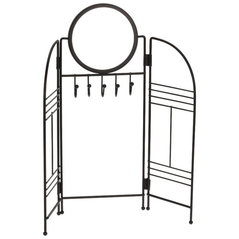 Home Styling Collection, wieszak na biżuterię z lusterkiem, metalowy