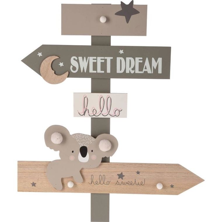 Home Styling Collection, wieszak na ubrania dla dzieci, zoo, 44-3,5-51,5 cm