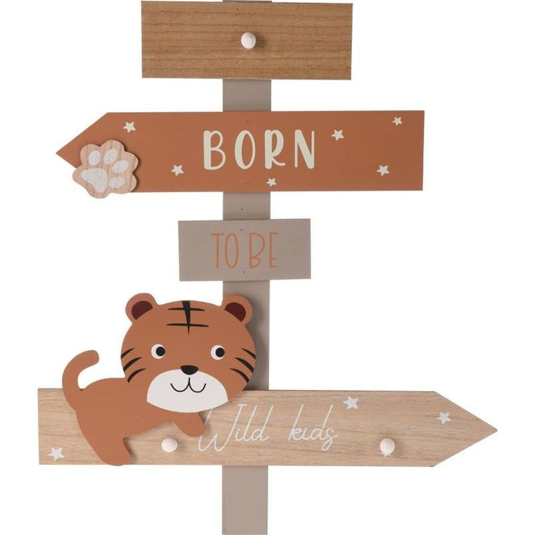 Home Styling Collection, wieszak na ubrania dla dzieci, zoo, 44-3,5-51,5 cm