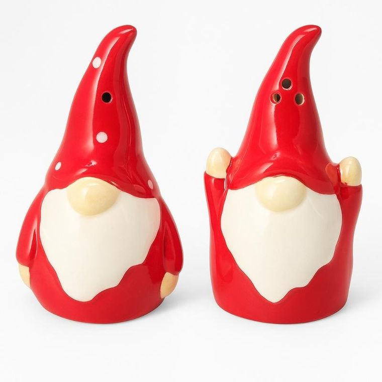 Home Styling Collection, Yulora, solniczka i pieprzniczka, cermiczne gnomy