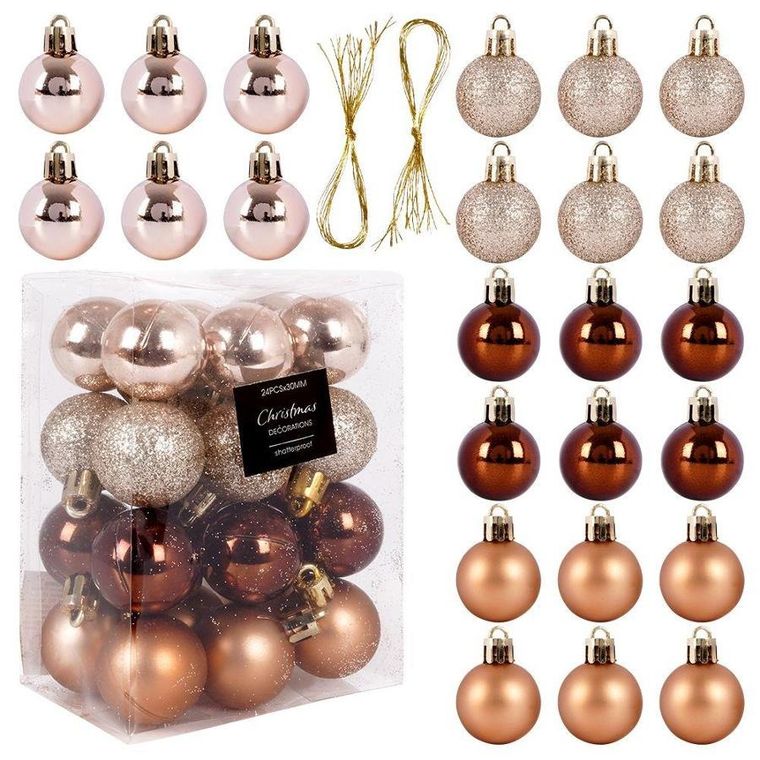 Home Styling Collection, zestaw bombek choinkowych, Ø 3 cm, 24 szt.