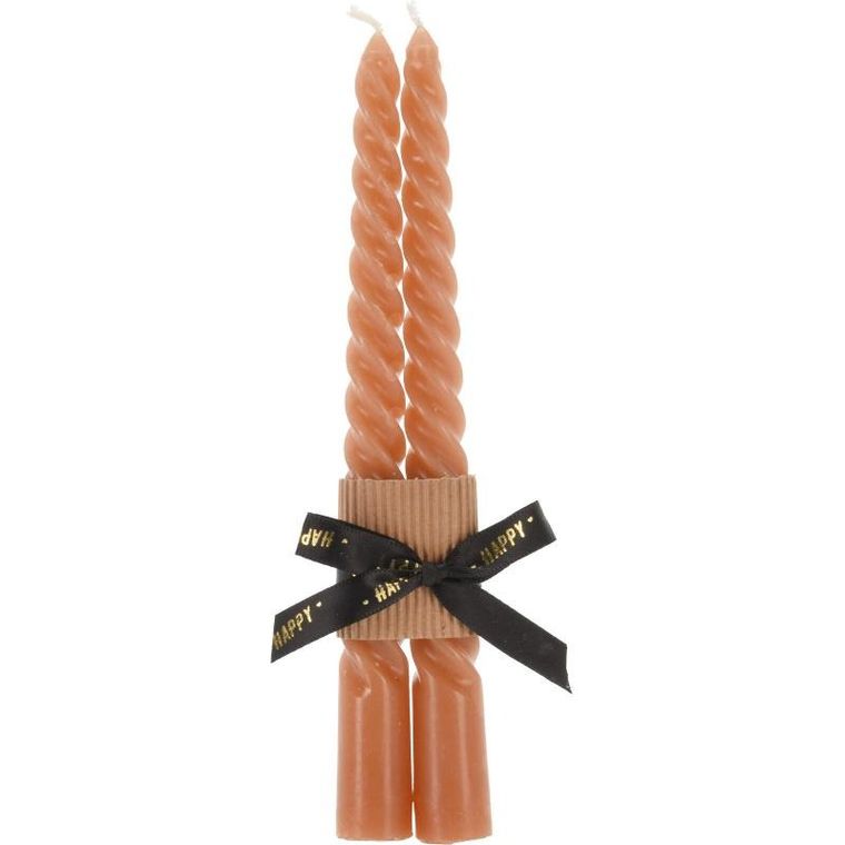 Home Styling Collection, zestaw dwóch świec stożkowatych, Twisted, 20 cm