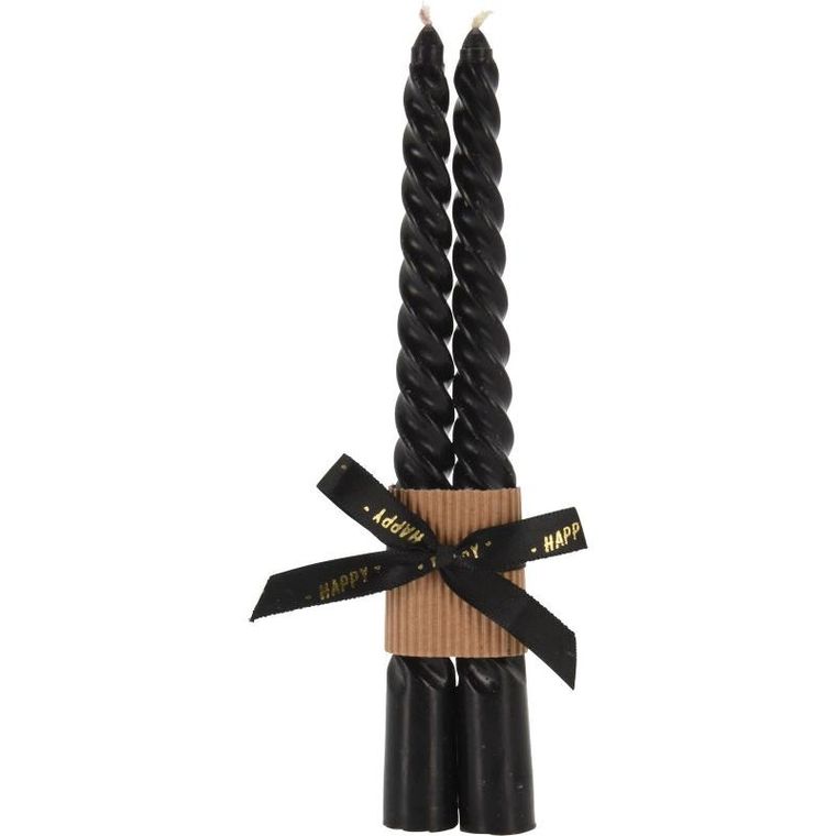 Home Styling Collection, zestaw dwóch świec stożkowatych, Twisted, 20 cm