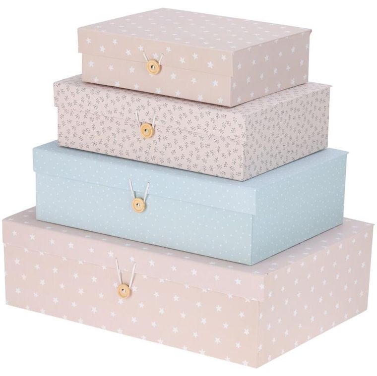 Home Styling Collection, zestaw kartonowych pudełek do przechowywania w różnych rozmiarach, 4 szt.
