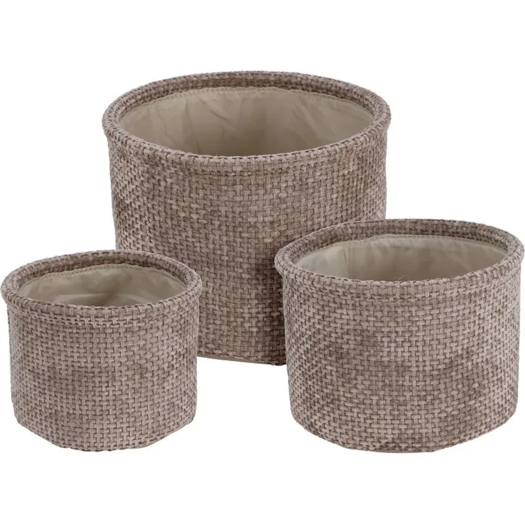 Home Styling Collection, zestaw okrągłych koszy do przechowywania, 3 szt.