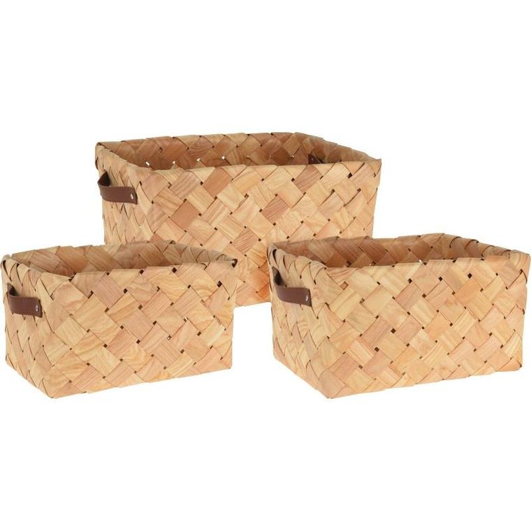 Home Styling Collection, zestaw plecionych koszy, 3 szt.