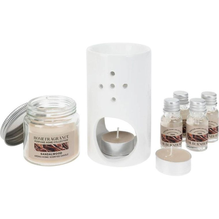 Home Styling Collection, zestaw zapachowy, kominek z olejkami, świece, drzewo sandałowe