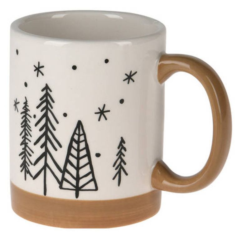 Home Styling Collection, zimowy kubek z uchem z motywem choinek, 250 ml