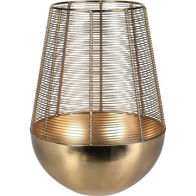 Home Styling Collection, złoty lampion na świeczkę, metalowy