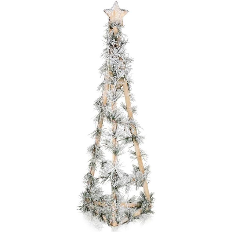 Home Styling Decoration, choinka świecąca, drewniana, stożek, 68 cm