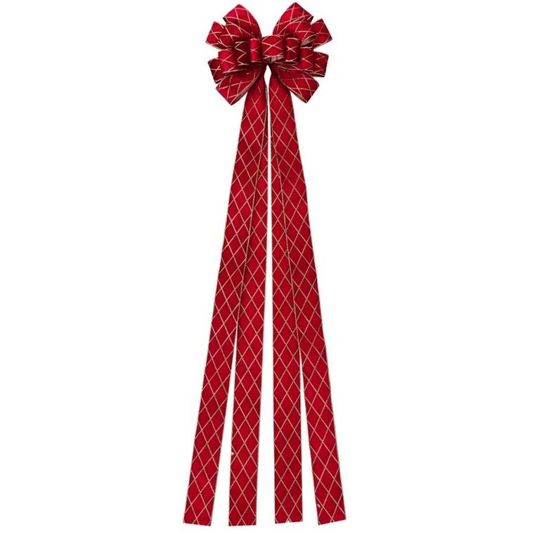 Home Styling Decoration, kokarda dekoracyjna na choinkę, czerwona, 130-33 cm