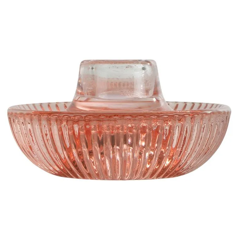 Homea, karbowany świecznik ze szkła, Arty