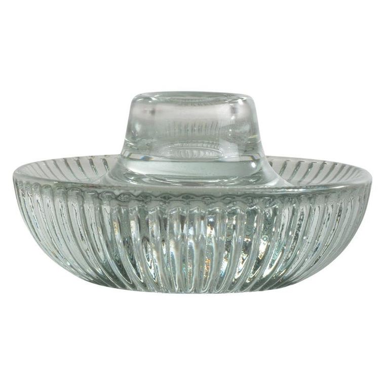 Homea, karbowany świecznik ze szkła, Arty