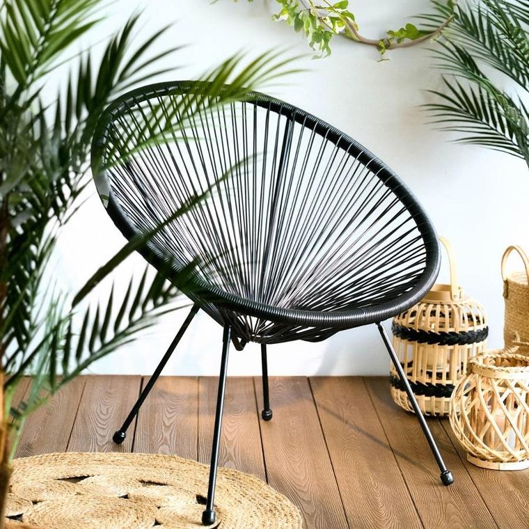 Homla, Acapulco Fiesta, fotel, czarny, 70-73-80 cm