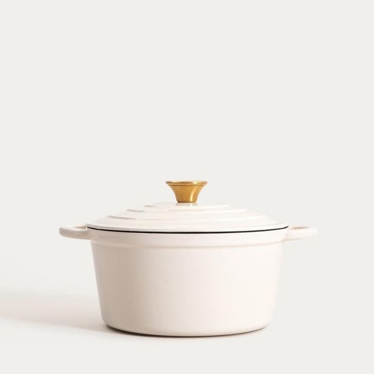 Homla, Andreas, garnek żeliwny, beżowy tradycyjny, 24 cm, 4l