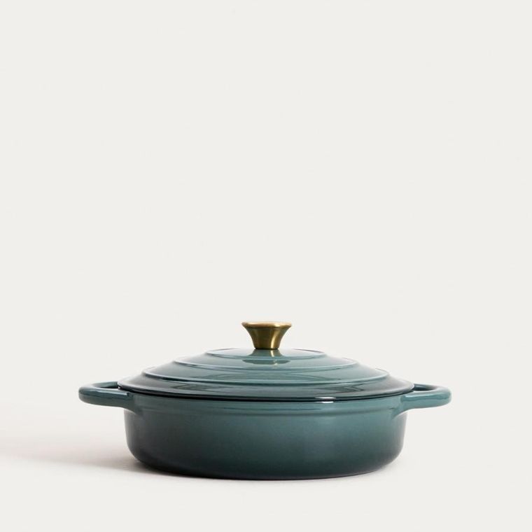 Homla, Andreas, garnek żeliwny, zielony płaski ombre, 28 cm, 2,5l