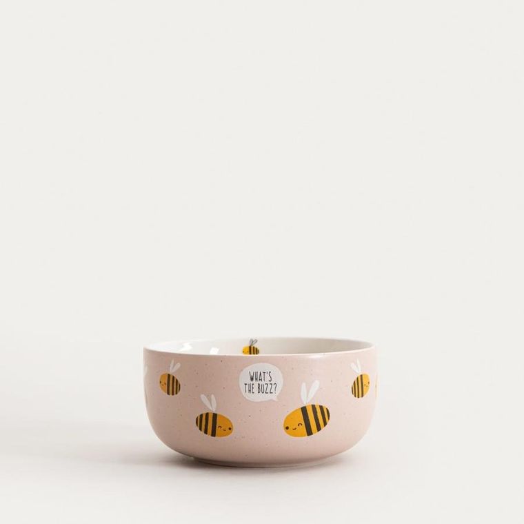 Homla, Annbee, miska, z pszczołą różowa, 13 cm