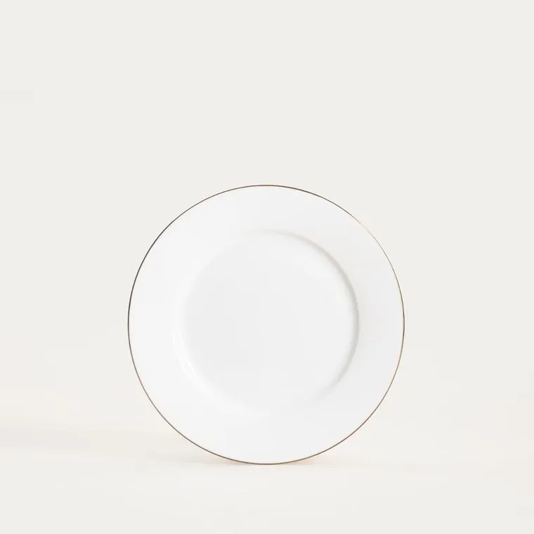 Homla, Auroo, talerz, deserowy ze złotą obwódką, 19 cm