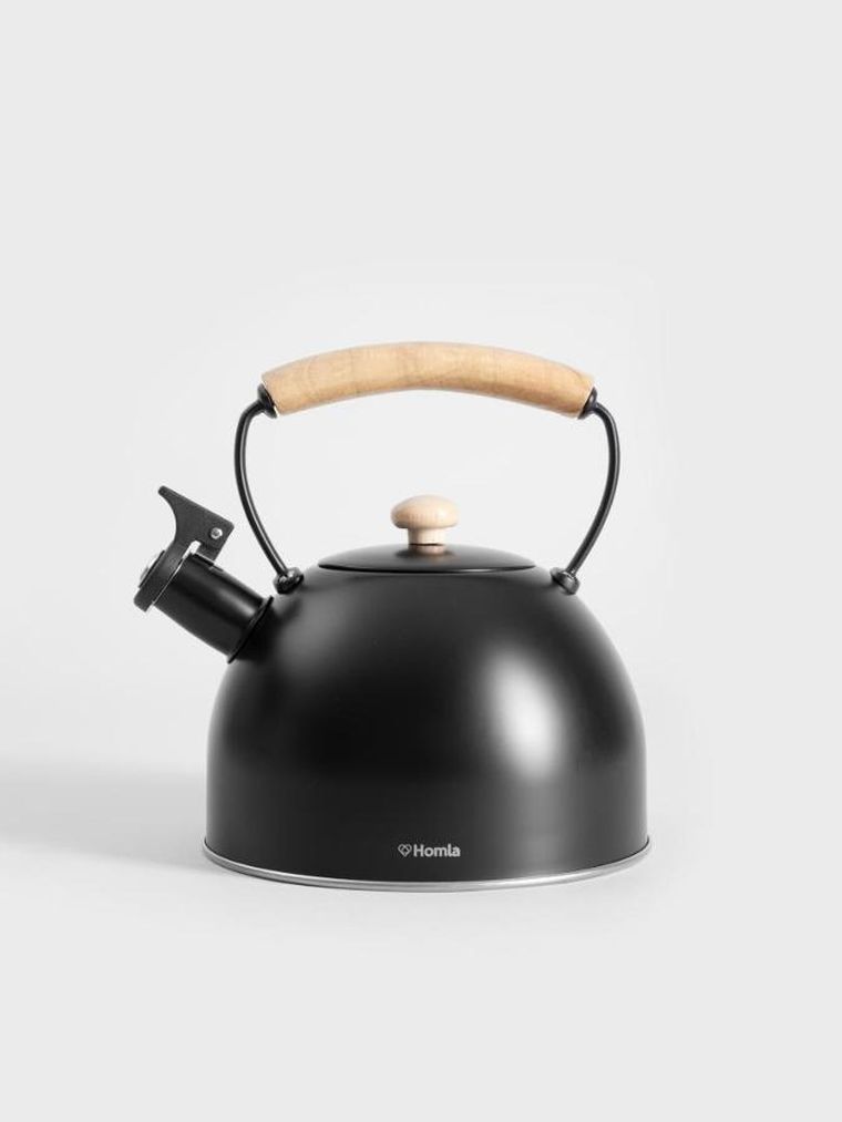 Homla, B2 Virgen Essentials, czajnik czarny z drewnianym uchwytem, 2,5l