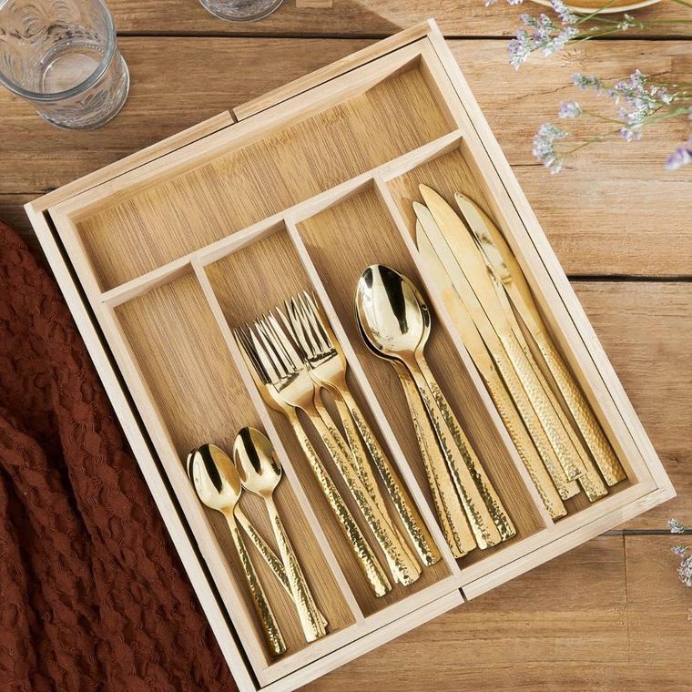 Homla, Bambou, wkład do szuflady regulowany na sztućce, 37-31 cm