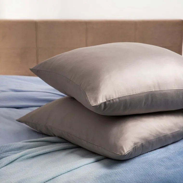 Homla, Bamsa, zestaw dwóch poszewek, bambusowych, szarych, 70-80 cm, 738517