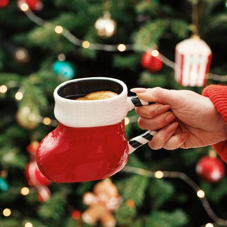 Homla, Bargos, kubek, skarpeta świąteczna czerwona, 0,45l