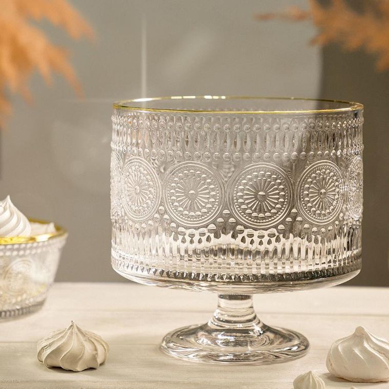 Homla, Barrel, patera, szklana we wzory, 20-20 cm