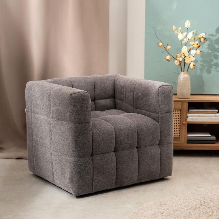 Homla, Biskoto, fotel, szary, 80-68-65 cm, 710728