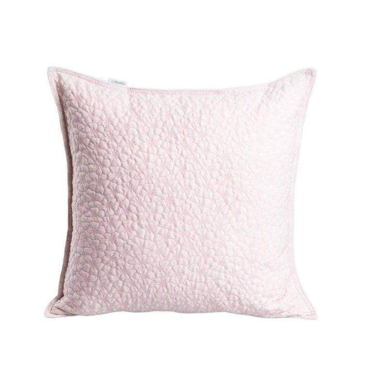 Homla, Blomster, poszewka, żakardowa różowa, 45-45 cm
